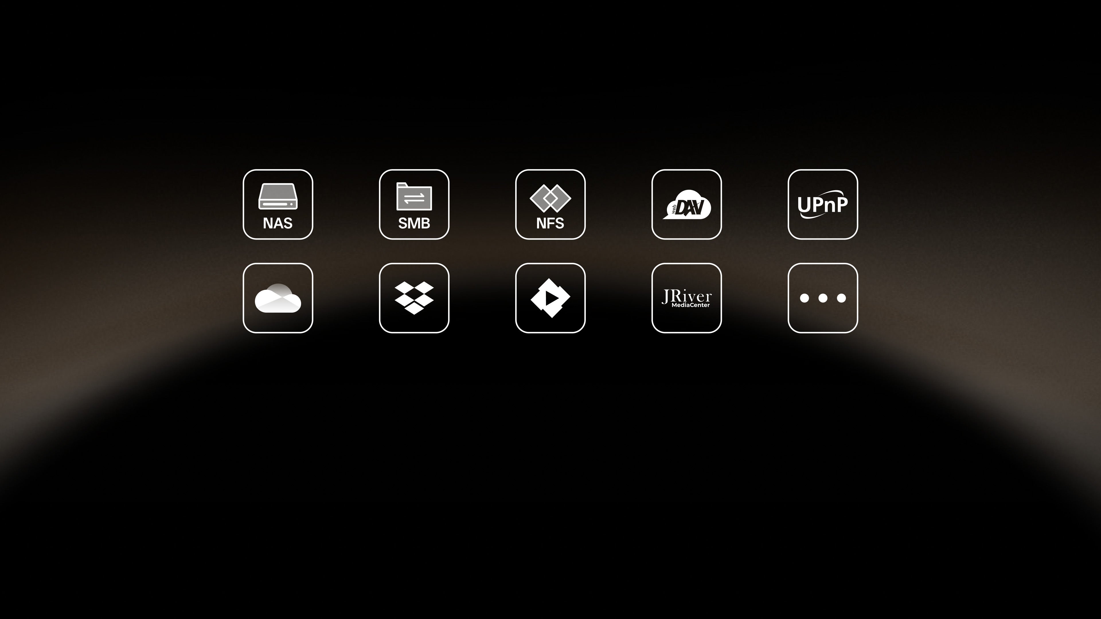 Eversolo DMP-A8 Gen 2 透過 SMB、NFS 與 WebDAV 連接 NAS、私有雲和網路音樂庫示意