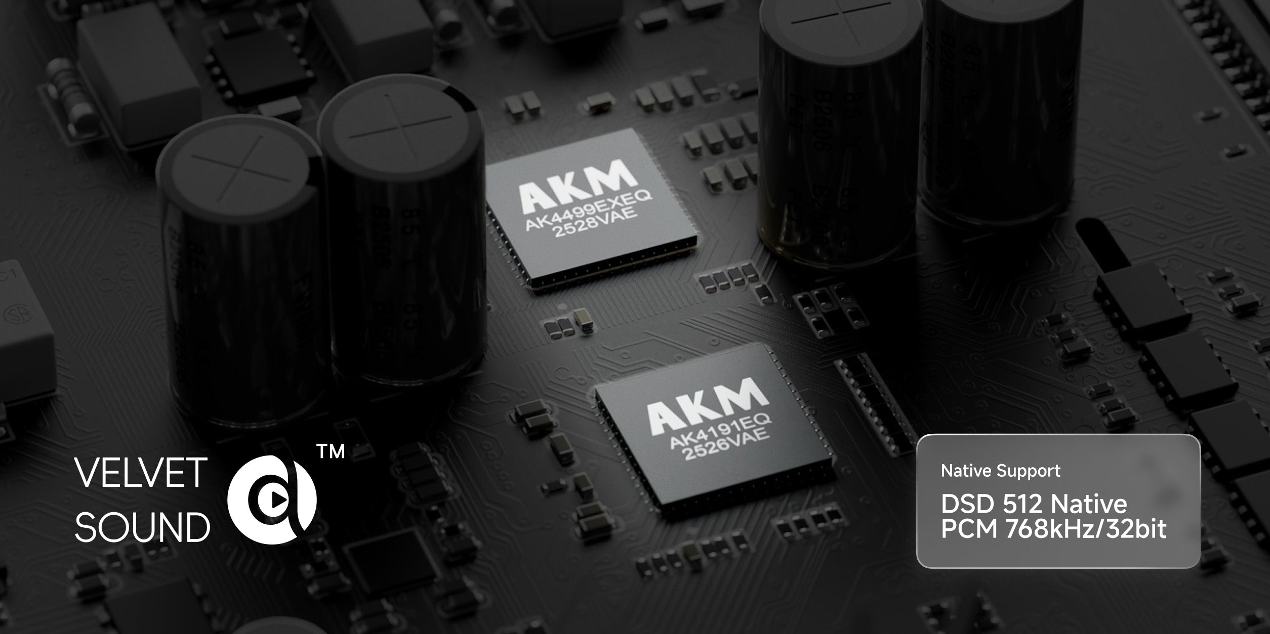 AK4499EXEQ 與 AK4191EQ 雙晶片 DAC 主板，搭載 AKM VELVET SOUND 架構